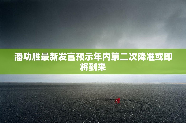 潘功胜最新发言预示年内第二次降准或即将到来