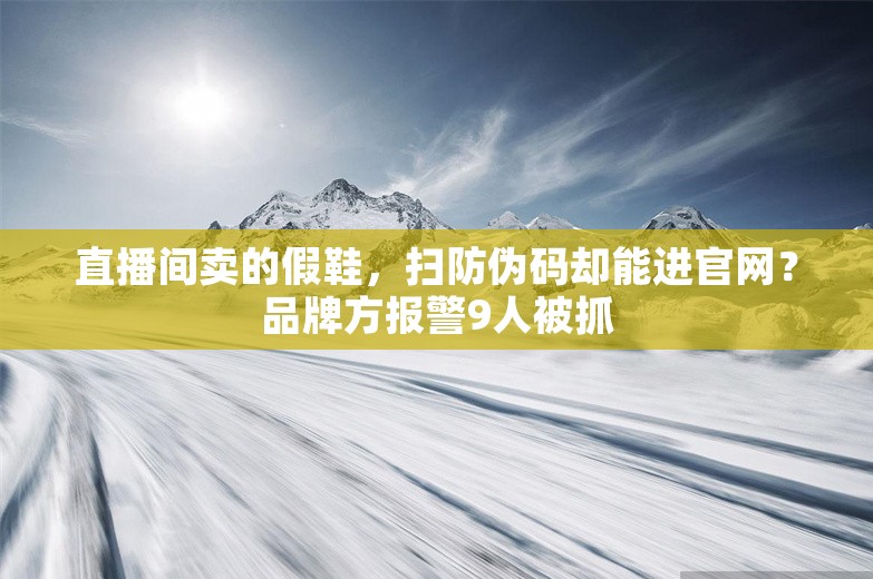 直播间卖的假鞋，扫防伪码却能进官网？品牌方报警9人被抓