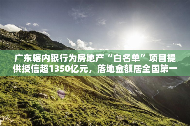 广东辖内银行为房地产“白名单”项目提供授信超1350亿元，落地金额居全国第一