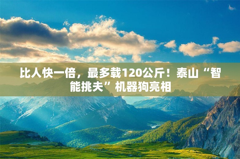 比人快一倍，最多载120公斤！泰山“智能挑夫”机器狗亮相