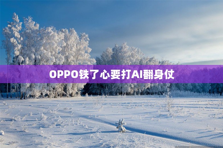 OPPO铁了心要打AI翻身仗