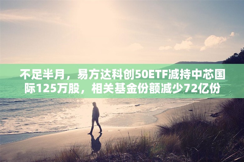 不足半月，易方达科创50ETF减持中芯国际125万股，相关基金份额减少72亿份