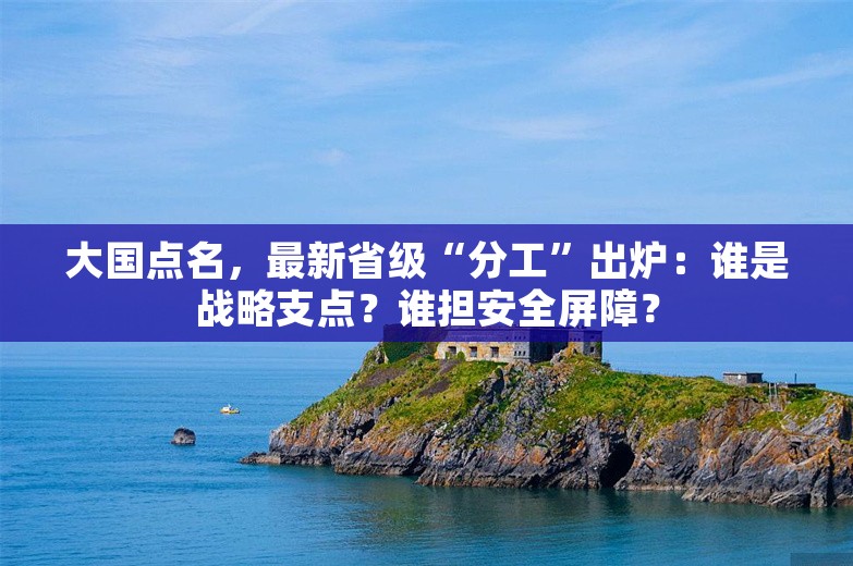 大国点名，最新省级“分工”出炉：谁是战略支点？谁担安全屏障？