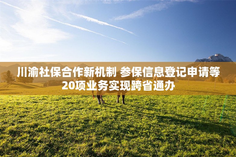 川渝社保合作新机制 参保信息登记申请等20项业务实现跨省通办