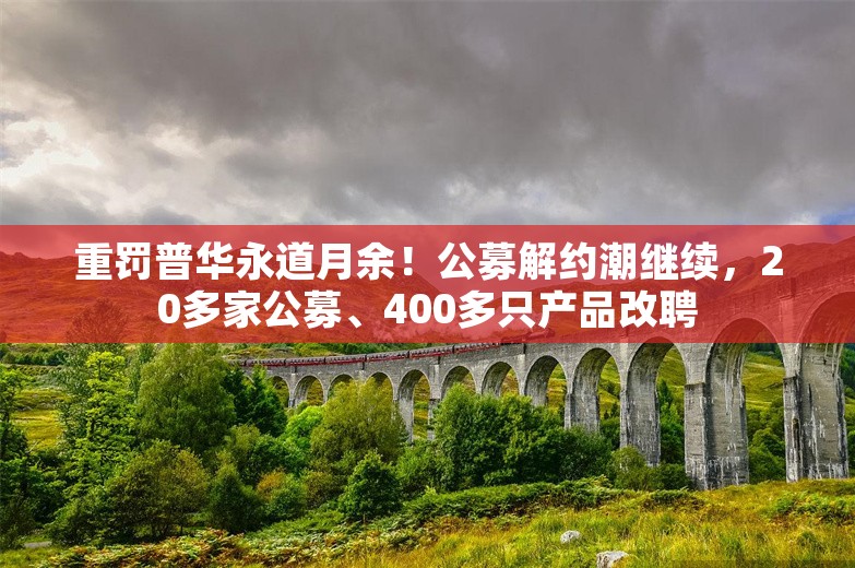 重罚普华永道月余！公募解约潮继续，20多家公募、400多只产品改聘