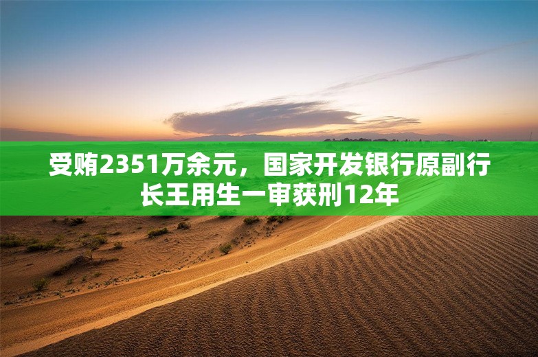 受贿2351万余元，国家开发银行原副行长王用生一审获刑12年