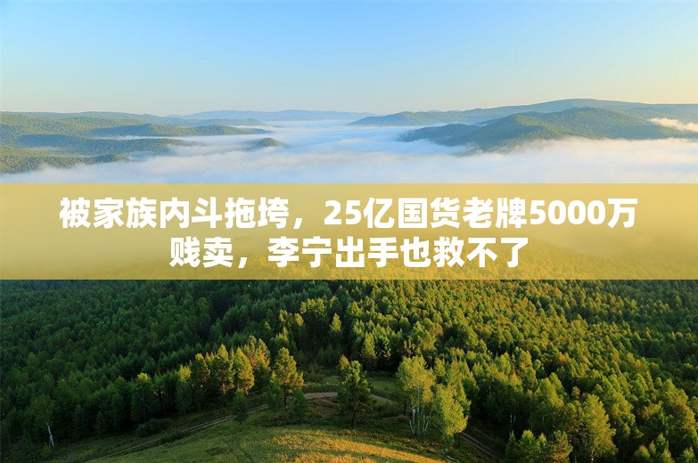 被家族内斗拖垮，25亿国货老牌5000万贱卖，李宁出手也救不了