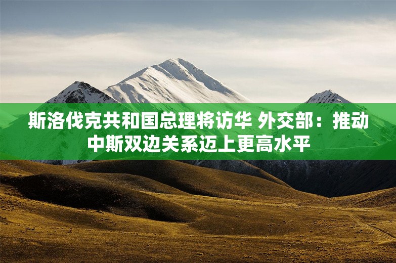 斯洛伐克共和国总理将访华 外交部：推动中斯双边关系迈上更高水平