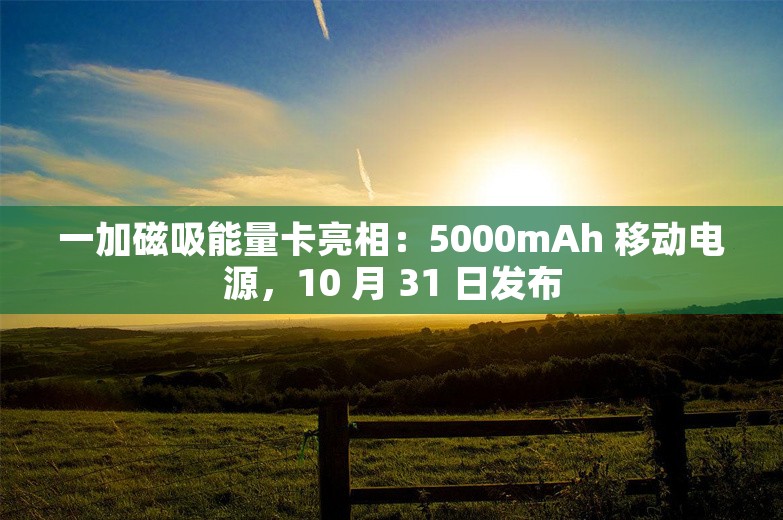 一加磁吸能量卡亮相：5000mAh 移动电源，10 月 31 日发布