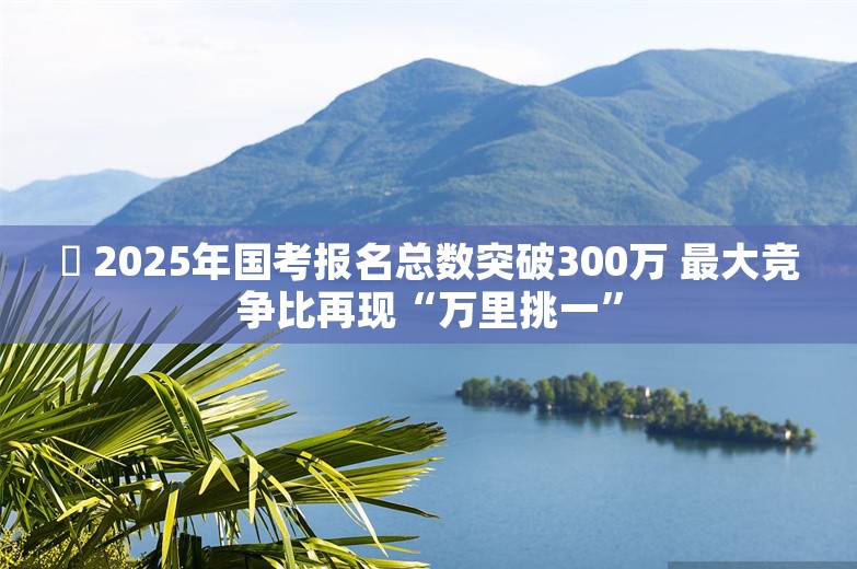 ​ 2025年国考报名总数突破300万 最大竞争比再现“万里挑一”