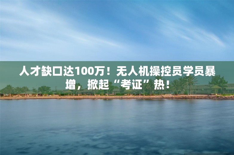 人才缺口达100万！无人机操控员学员暴增，掀起“考证”热！