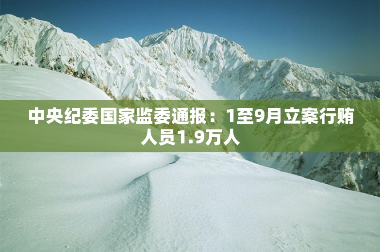 中央纪委国家监委通报：1至9月立案行贿人员1.9万人