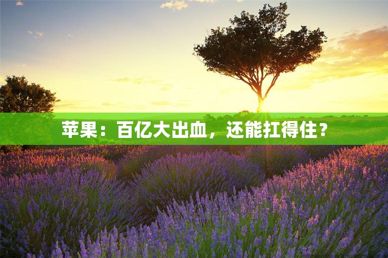 苹果：百亿大出血，还能扛得住？