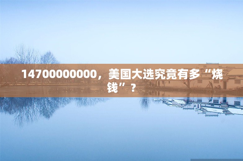 14700000000，美国大选究竟有多“烧钱”？