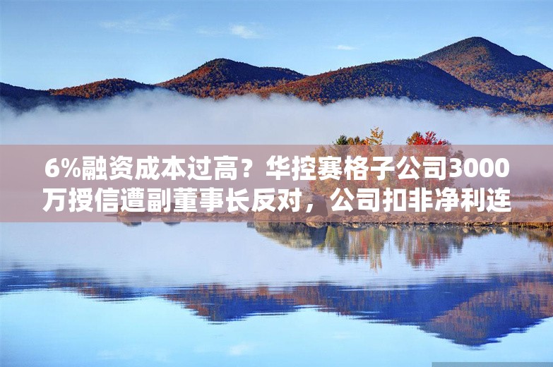 6%融资成本过高？华控赛格子公司3000万授信遭副董事长反对，公司扣非净利连亏六年