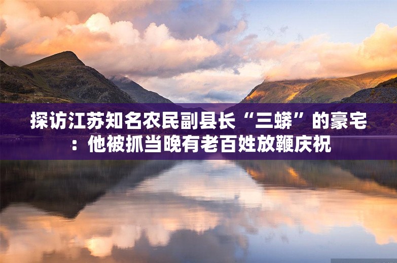 探访江苏知名农民副县长“三蟒”的豪宅：他被抓当晚有老百姓放鞭庆祝