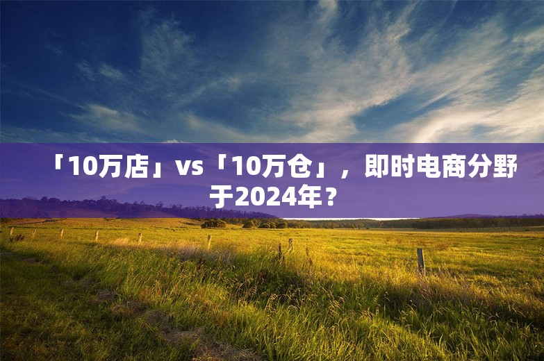 「10万店」vs「10万仓」，即时电商分野于2024年？