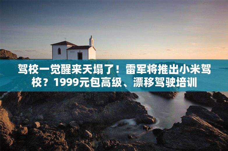 驾校一觉醒来天塌了！雷军将推出小米驾校？1999元包高级、漂移驾驶培训