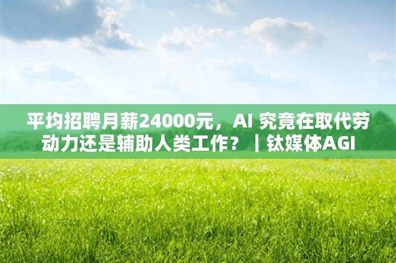 平均招聘月薪24000元，AI 究竟在取代劳动力还是辅助人类工作？｜钛媒体AGI