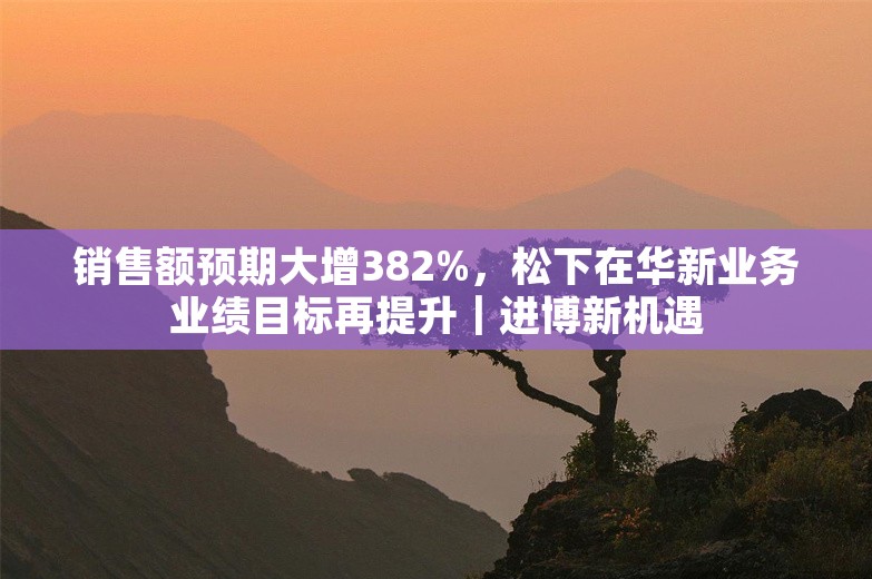 销售额预期大增382%，松下在华新业务业绩目标再提升｜进博新机遇