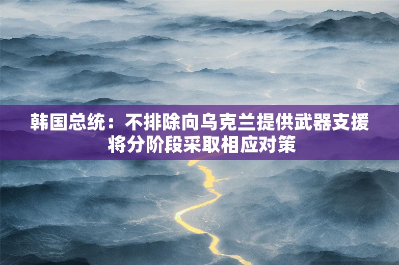 韩国总统：不排除向乌克兰提供武器支援 将分阶段采取相应对策