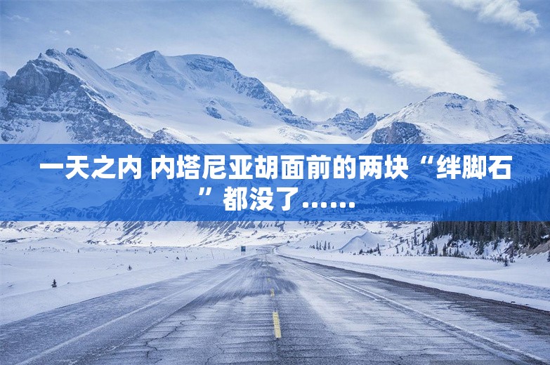 一天之内 内塔尼亚胡面前的两块“绊脚石”都没了……