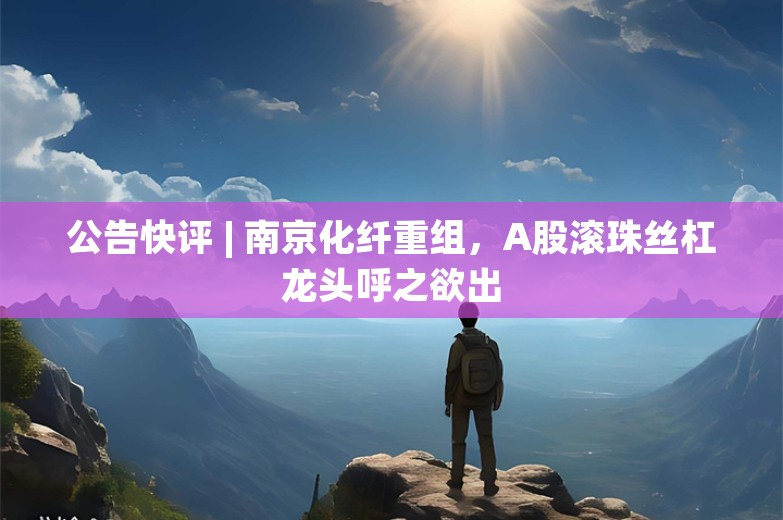 公告快评 | 南京化纤重组，A股滚珠丝杠龙头呼之欲出