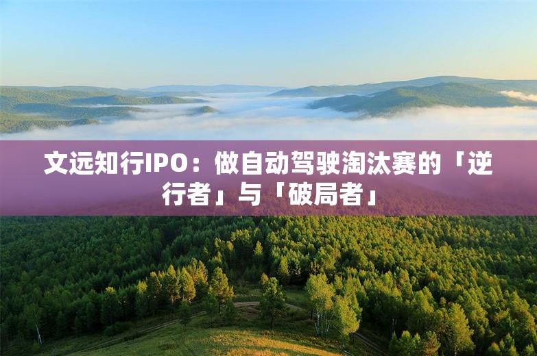 文远知行IPO：做自动驾驶淘汰赛的「逆行者」与「破局者」