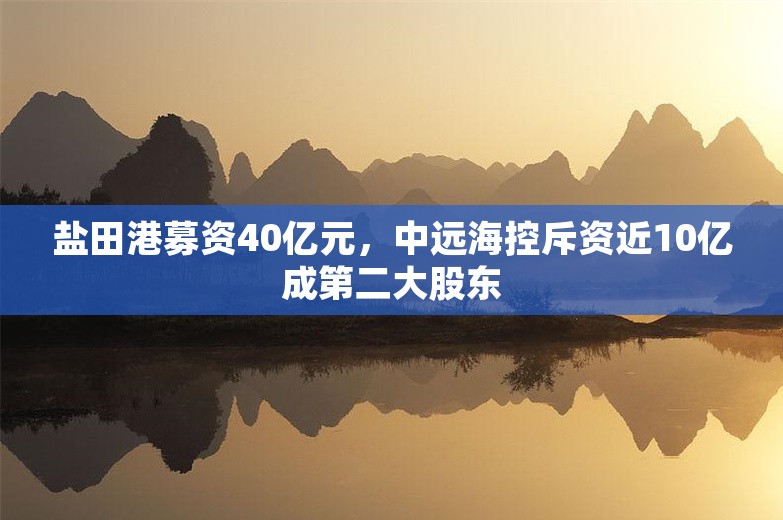 盐田港募资40亿元，中远海控斥资近10亿成第二大股东