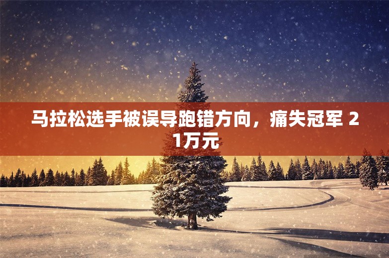 马拉松选手被误导跑错方向，痛失冠军 21万元