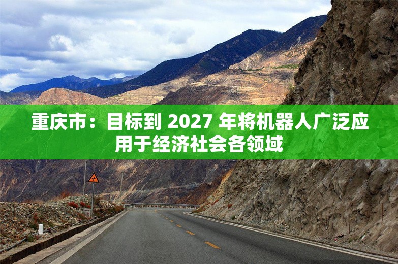 重庆市：目标到 2027 年将机器人广泛应用于经济社会各领域