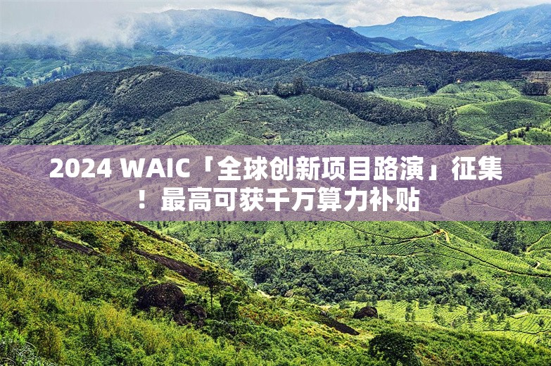 2024 WAIC「全球创新项目路演」征集！最高可获千万算力补贴