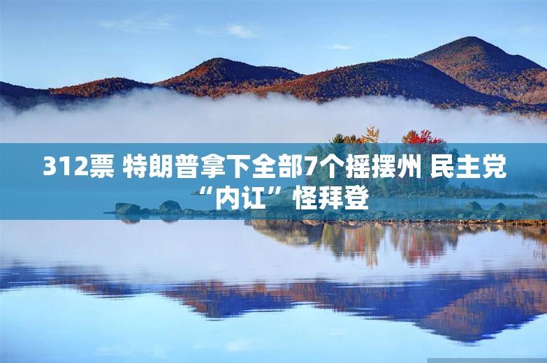 312票 特朗普拿下全部7个摇摆州 民主党“内讧”怪拜登