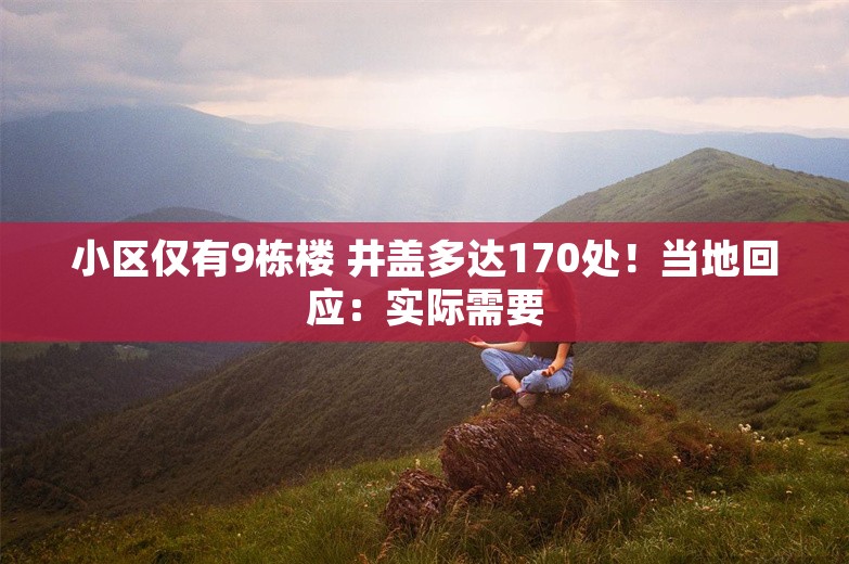 小区仅有9栋楼 井盖多达170处！当地回应：实际需要