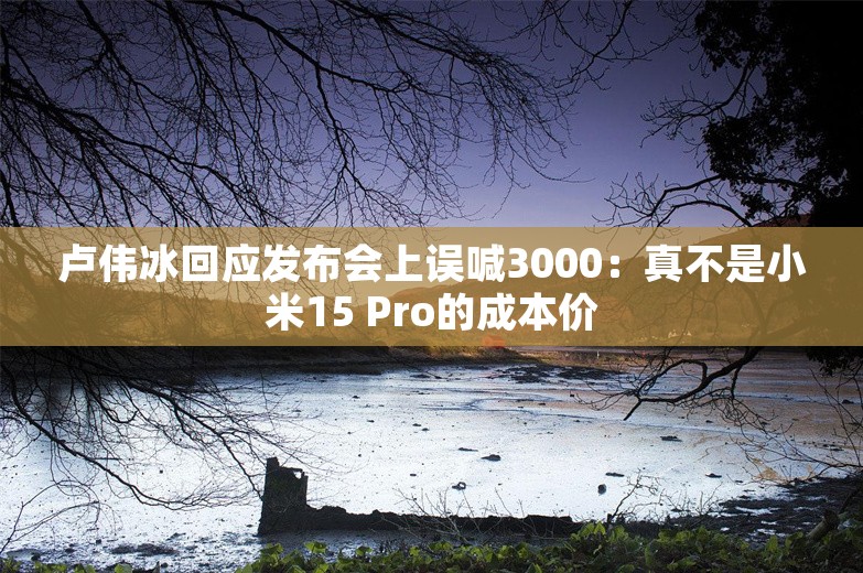 卢伟冰回应发布会上误喊3000：真不是小米15 Pro的成本价