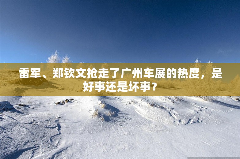 雷军、郑钦文抢走了广州车展的热度，是好事还是坏事？