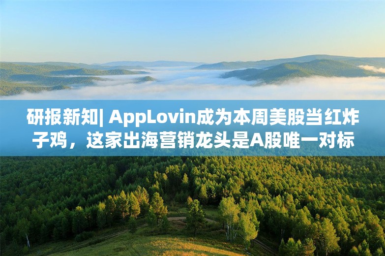 研报新知| AppLovin成为本周美股当红炸子鸡，这家出海营销龙头是A股唯一对标公司