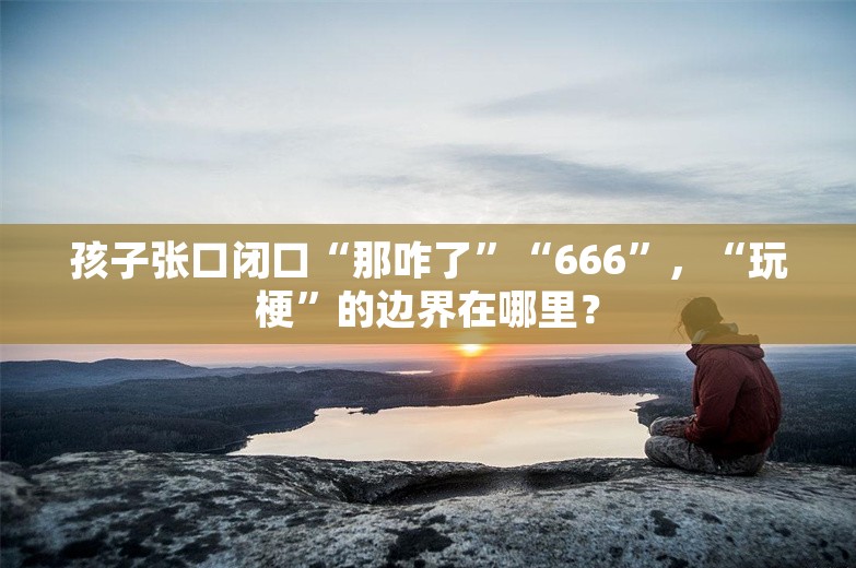 孩子张口闭口“那咋了”“666”，“玩梗”的边界在哪里？