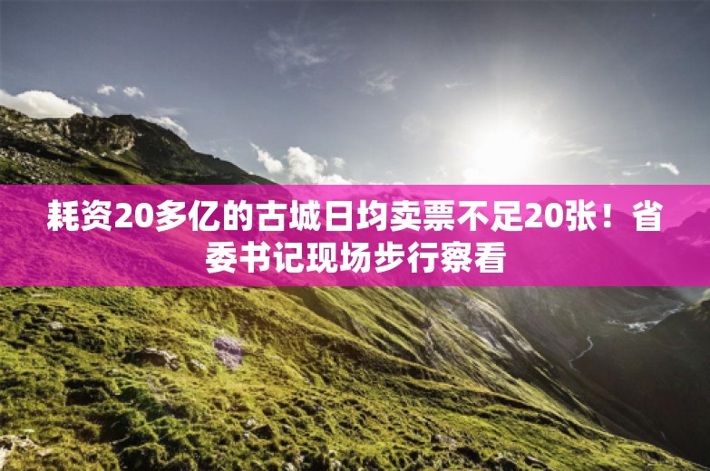 耗资20多亿的古城日均卖票不足20张！省委书记现场步行察看