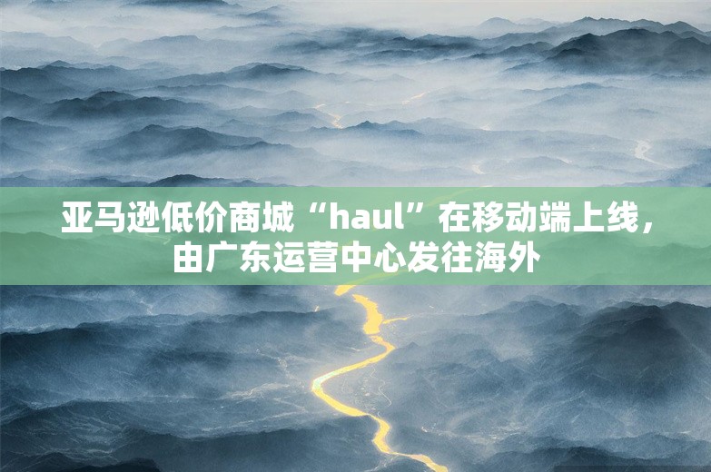 亚马逊低价商城“haul”在移动端上线，由广东运营中心发往海外