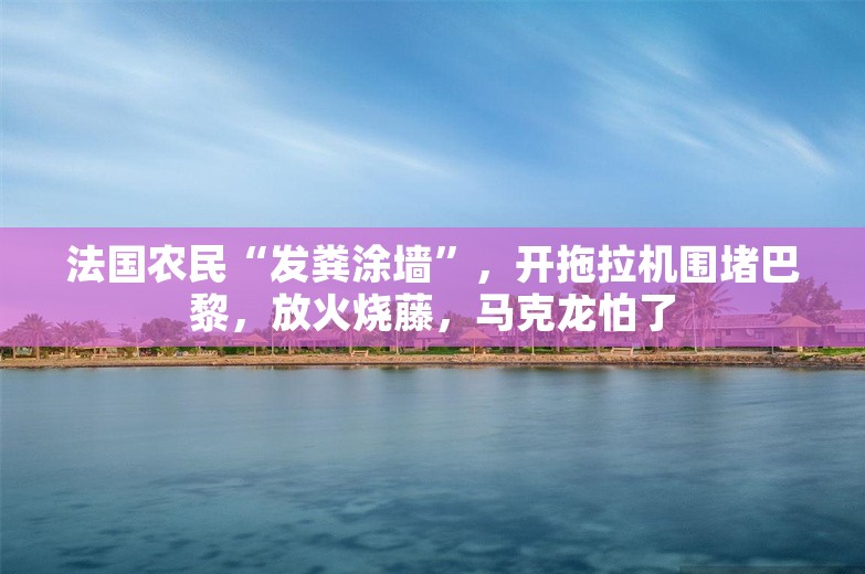 法国农民“发粪涂墙”，开拖拉机围堵巴黎，放火烧藤，马克龙怕了