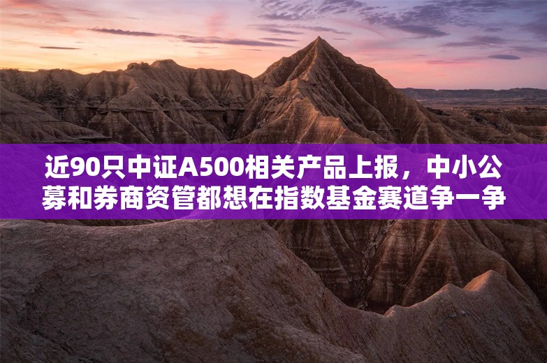 近90只中证A500相关产品上报，中小公募和券商资管都想在指数基金赛道争一争