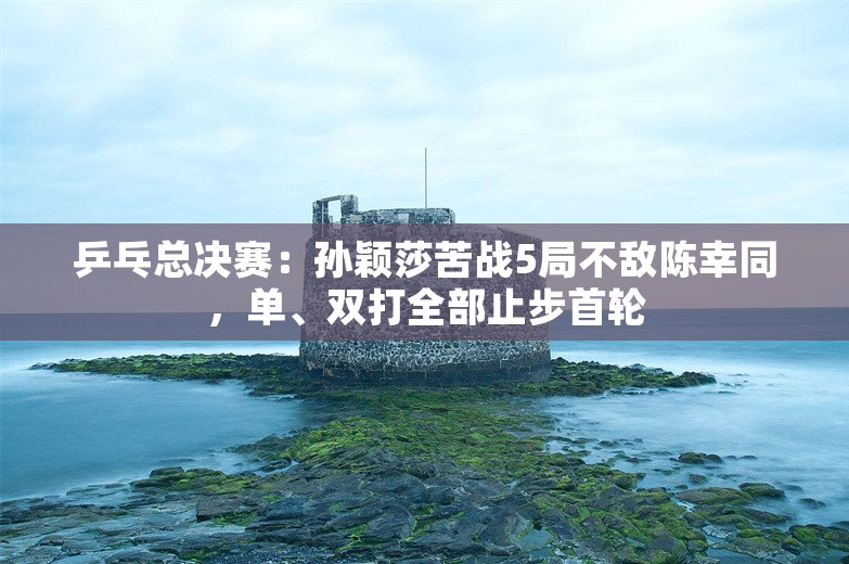 乒乓总决赛：孙颖莎苦战5局不敌陈幸同，单、双打全部止步首轮