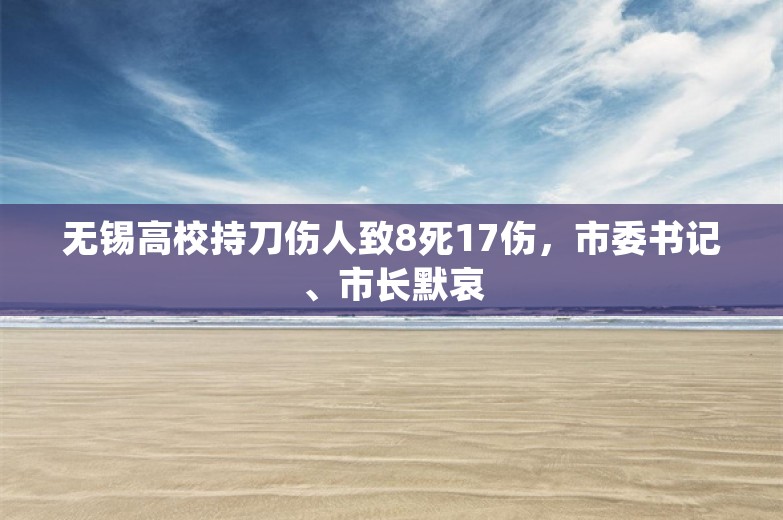 无锡高校持刀伤人致8死17伤，市委书记、市长默哀