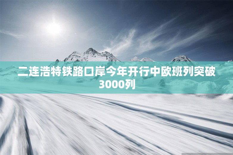 二连浩特铁路口岸今年开行中欧班列突破3000列