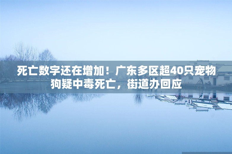 死亡数字还在增加！广东多区超40只宠物狗疑中毒死亡，街道办回应