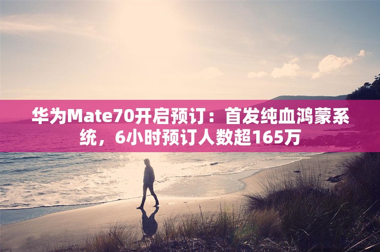 华为Mate70开启预订：首发纯血鸿蒙系统，6小时预订人数超165万