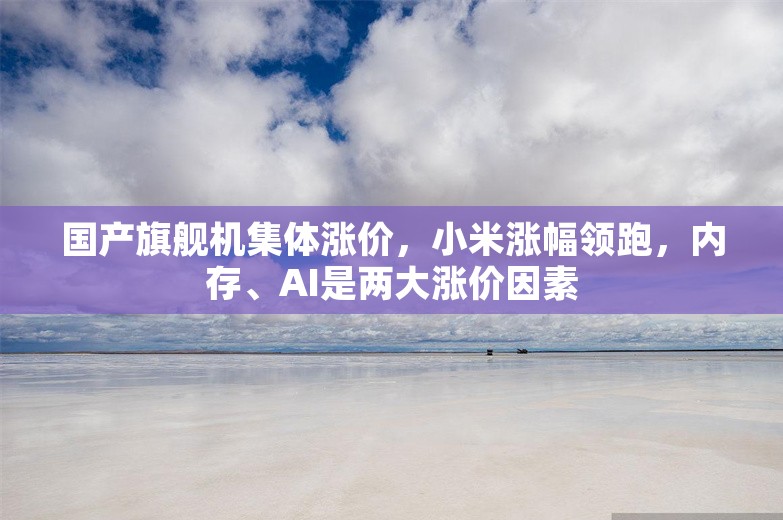 国产旗舰机集体涨价，小米涨幅领跑，内存、AI是两大涨价因素