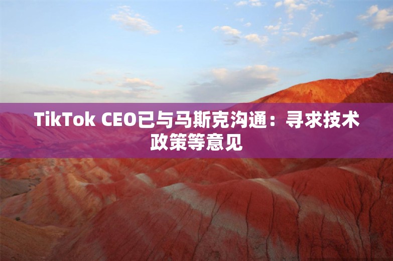 TikTok CEO已与马斯克沟通：寻求技术政策等意见