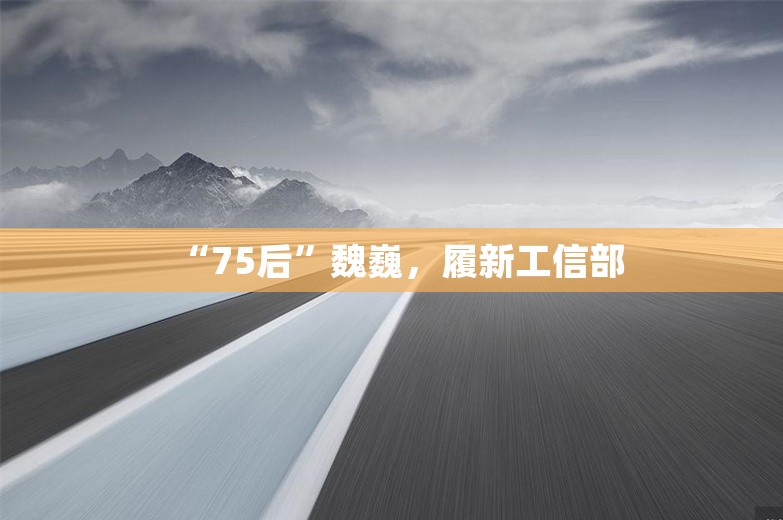 “75后”魏巍，履新工信部